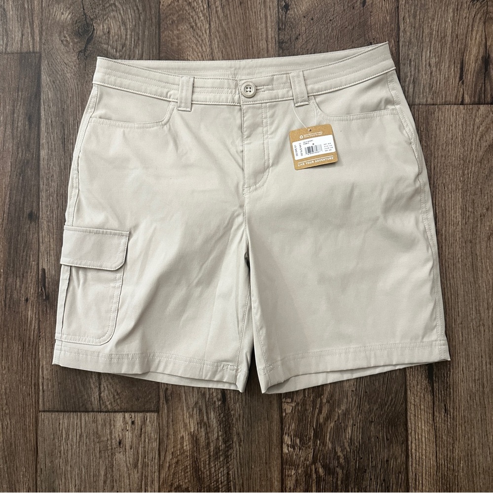 Eddie Bauer Stretch UPF 50+ Protection Cargo Shorts Womens Size 8 Pumice